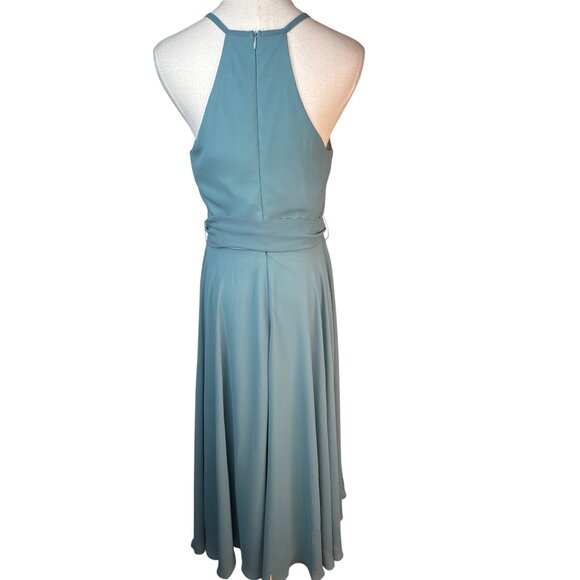 NWT Ever Pretty Large Light Blue Halter Chiffon Midi Dress - Picture 13 of 16